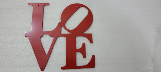LOVE Red Metal Wall Sign – Made in USA Home & Garden Decor