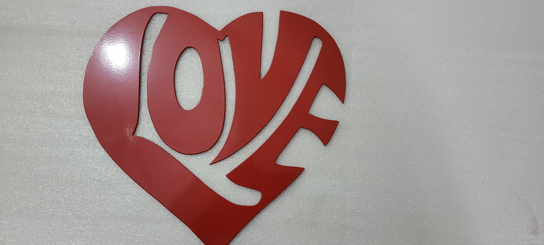 LOVE Red Metal Wall Sign – Made in USA Home & Garden Decor