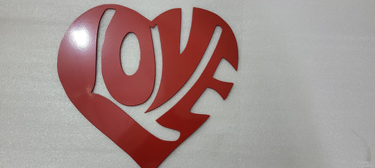 LOVE Red Metal Wall Sign – Made in USA Home & Garden Decor