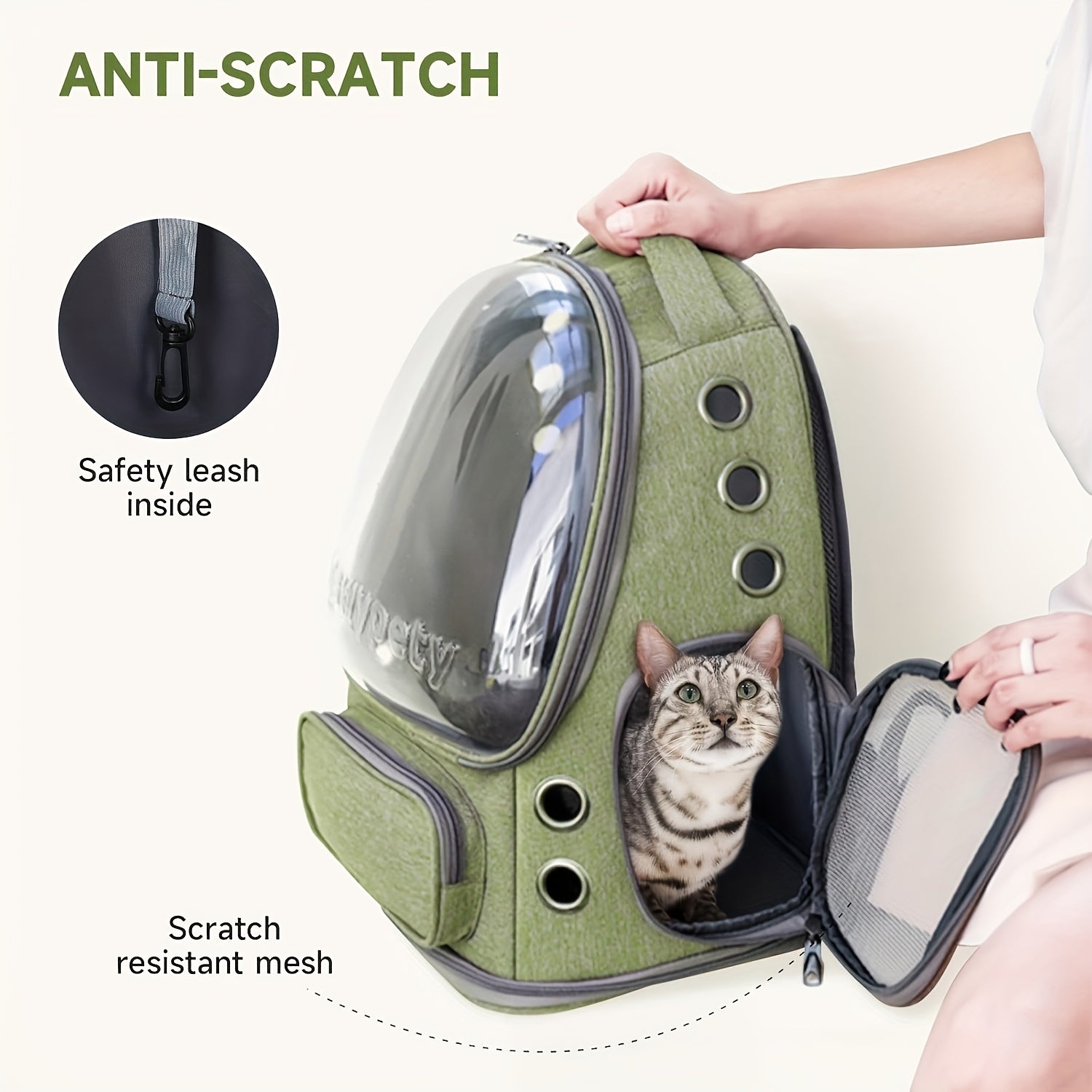 Breathable Pet Backpack, for cat Backpack, Secure & Travel-Friendly Carrier For Small To Medium for cats And Dogs, for cat Carriers For Cats, Large-Capacity, Oxford Fabric, Safety Zippers, Durable Straps For Outdoor Adventure