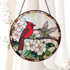 Mr. & Mrs. Cardinal -Stained Glass Suncatcher Window Home Decor