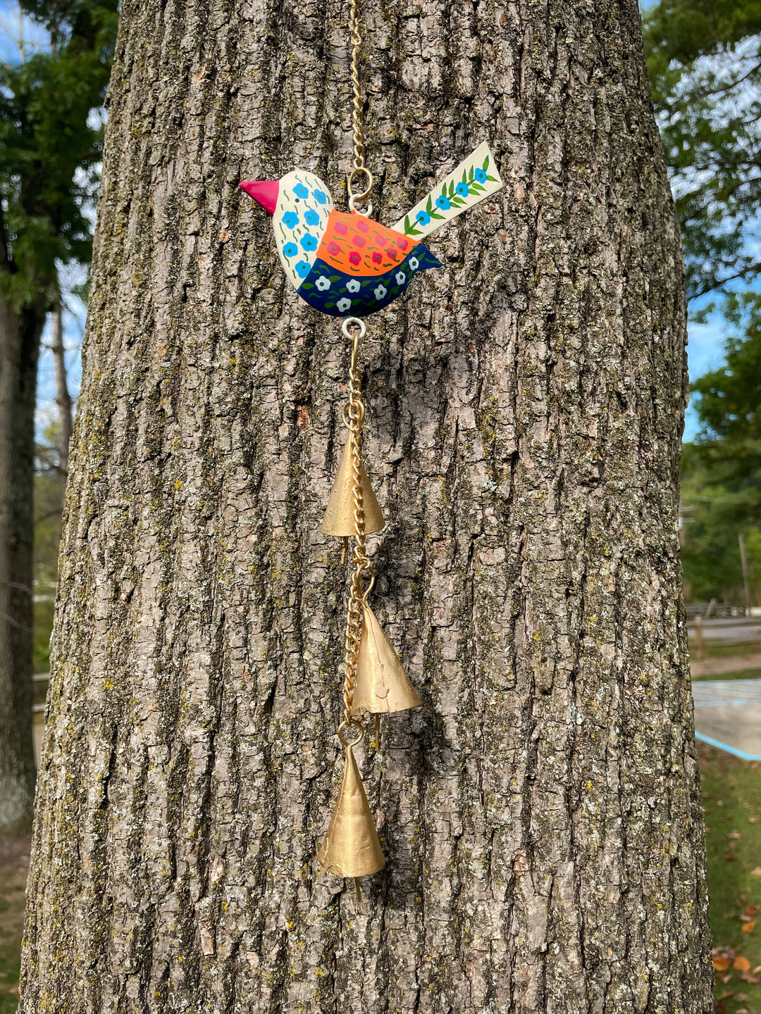 Handcrafted Blossom Birds Wind Chimes – Set of 3 Outdoor Hanging Decor