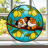 Cat Mom Suncatcher, Sleeping Kitty on Lemon Tree