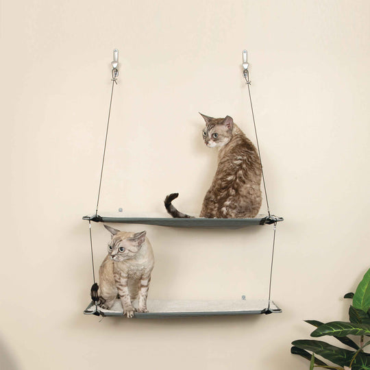Wall Mounted Cat Shelf – Single or Double Decker Cat Climbing Shelf