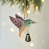 Hand-Carved Solid Wood Hummingbird Wind Chime Bell