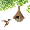 Hanging Bird House Hand Woven Grass Bird Hut Eco-friendly Birds Straw Cages Cozy Birds Nest Shelter from Cold Weather