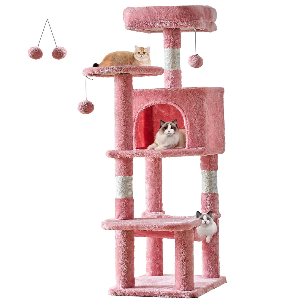 Cat Climbing Cat Tree 44" Tall Tower for Pet Furniture Natural Sisal Scratching Posts Stable Pet House for Indoor Cat