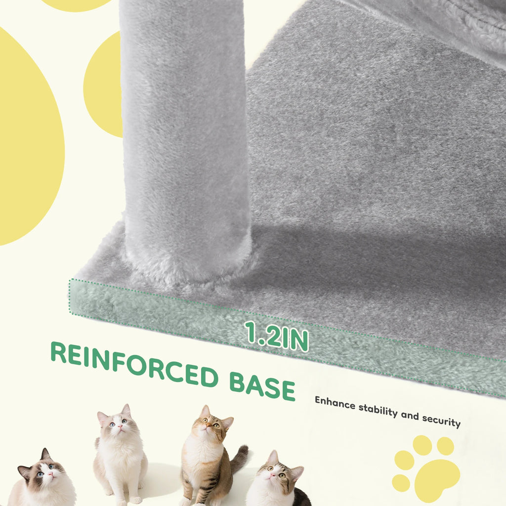 Cat Climbing Cat Tree 44" Tall Tower for Pet Furniture Natural Sisal Scratching Posts Stable Pet House for Indoor Cat