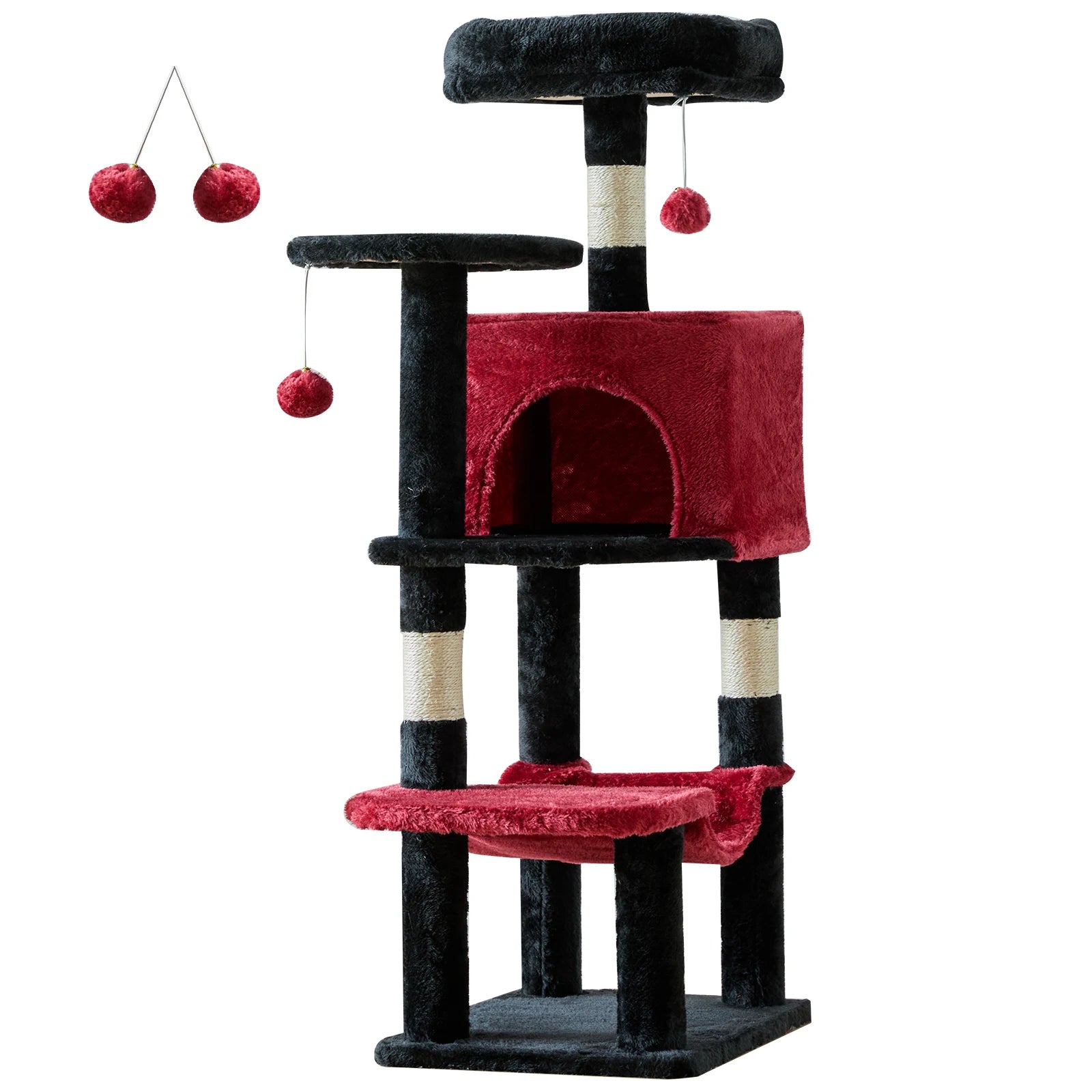 Cat Climbing Cat Tree 44" Tall Tower for Pet Furniture Natural Sisal Scratching Posts Stable Pet House for Indoor Cat