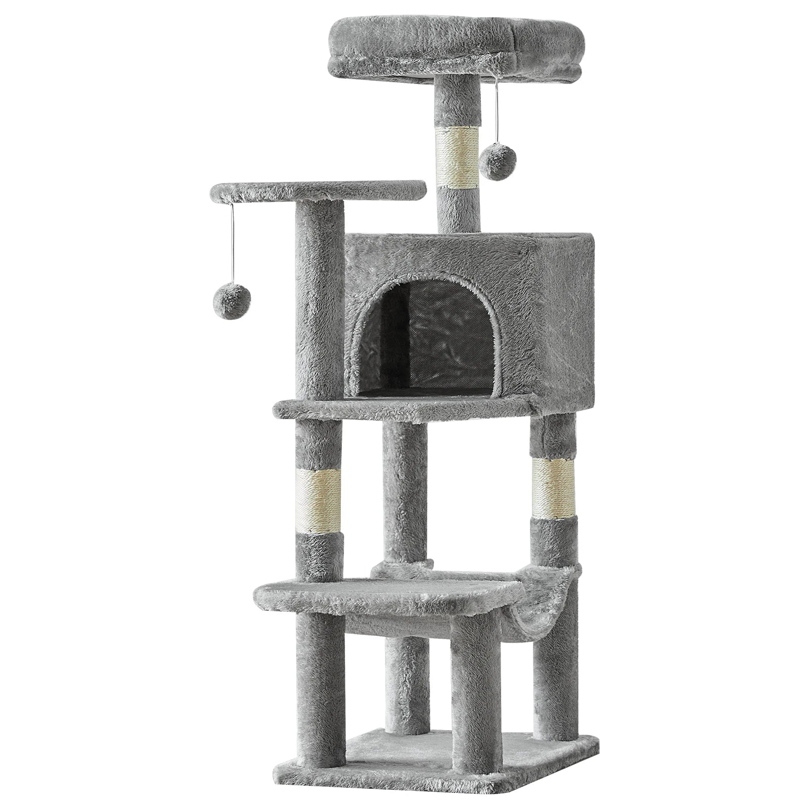 Cat Climbing Cat Tree 44" Tall Tower for Pet Furniture Natural Sisal Scratching Posts Stable Pet House for Indoor Cat