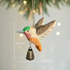 Hand-Carved Solid Wood Hummingbird Wind Chime Bell