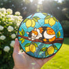 Cat Mom Suncatcher, Sleeping Kitty on Lemon Tree
