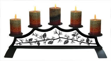 5-Candle Fireplace Pillar Candle Holder – Made in New York, USA