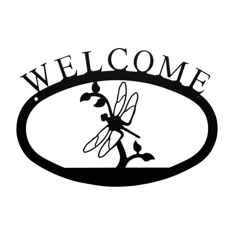 Dragonfly Welcome Sign – Made in USA Outdoor Garden Wall Decor